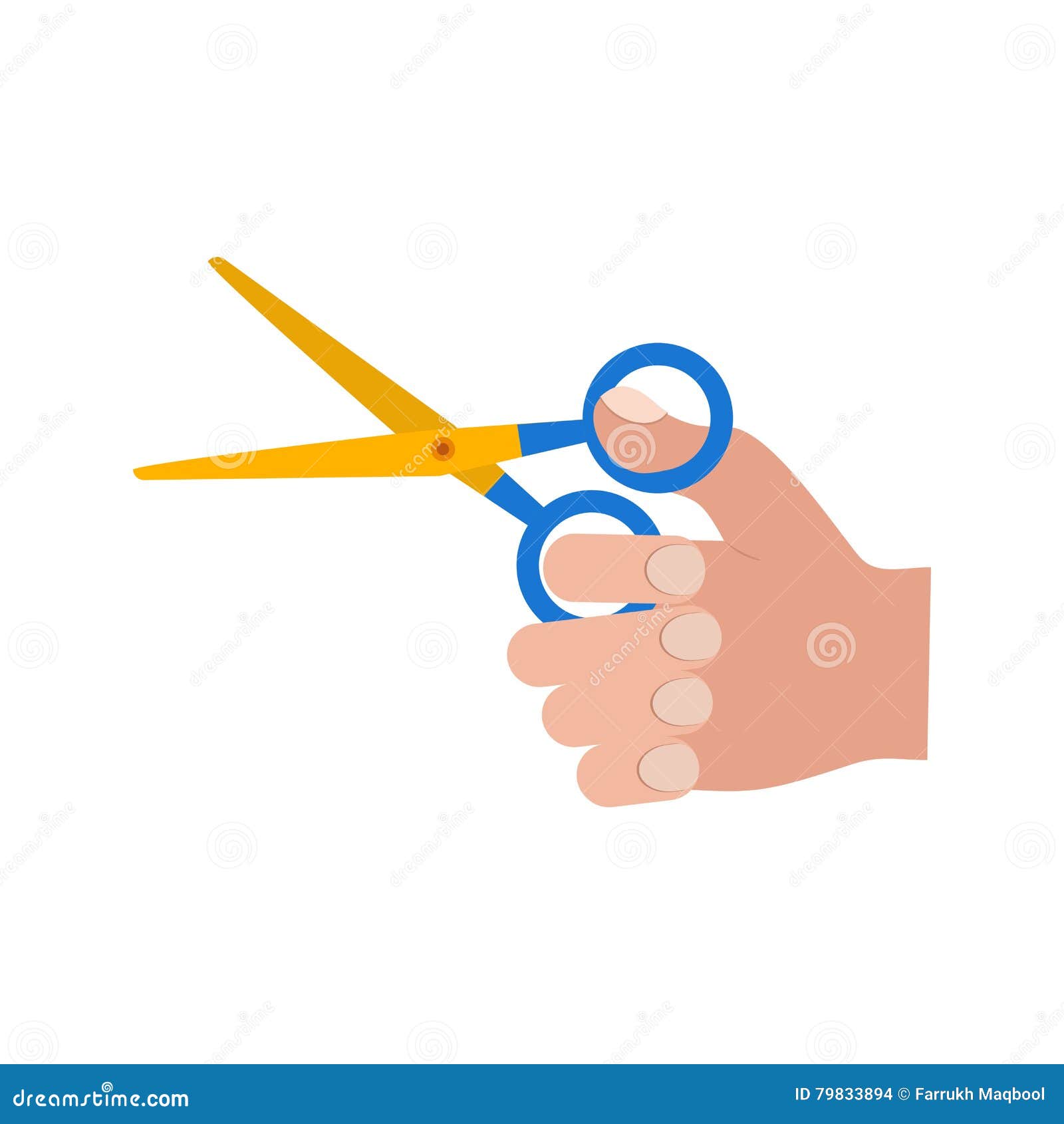 Holding Scissors stock vector. Illustration of concept - 79833894