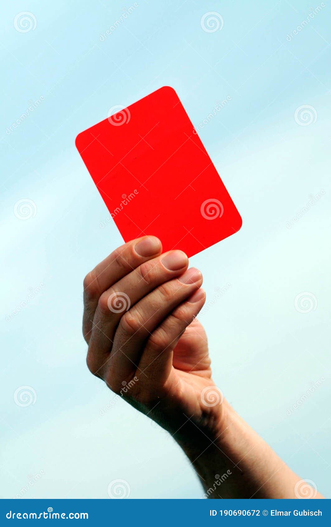 Holding up the red card stock photo. Image of discuss 190690672