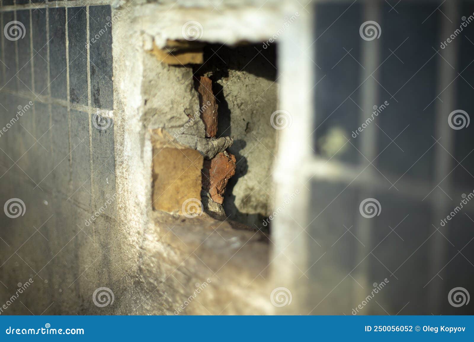 Hole in Basement of House. Hole in Wall Stock Photo Image of breaking