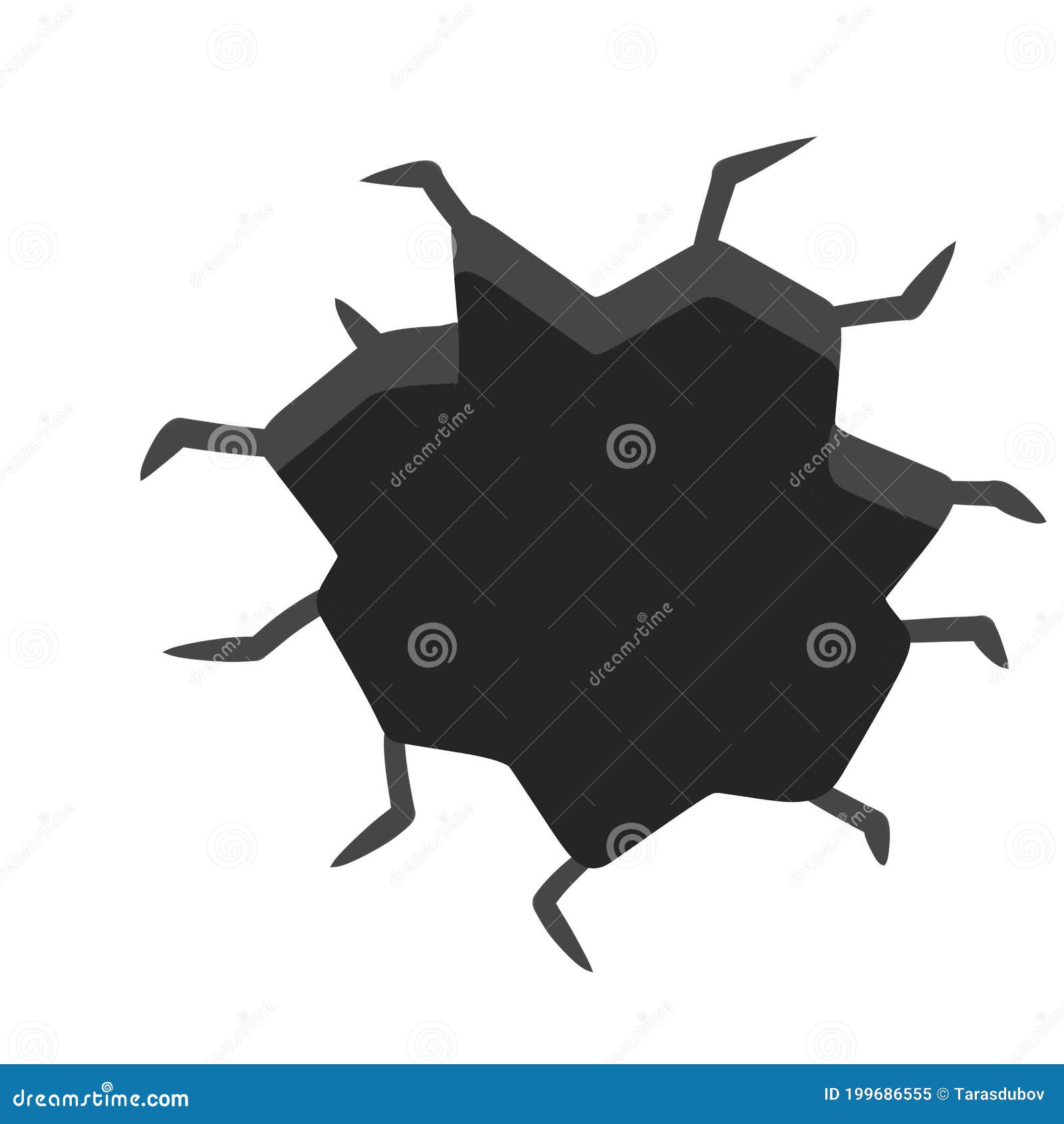 Hole. Black and White Drawing. Crack in Wall. Cartoon Illustration.  Breakage and Damage. the Background Element Stock Vector - Illustration of  hole, environment: 199686555