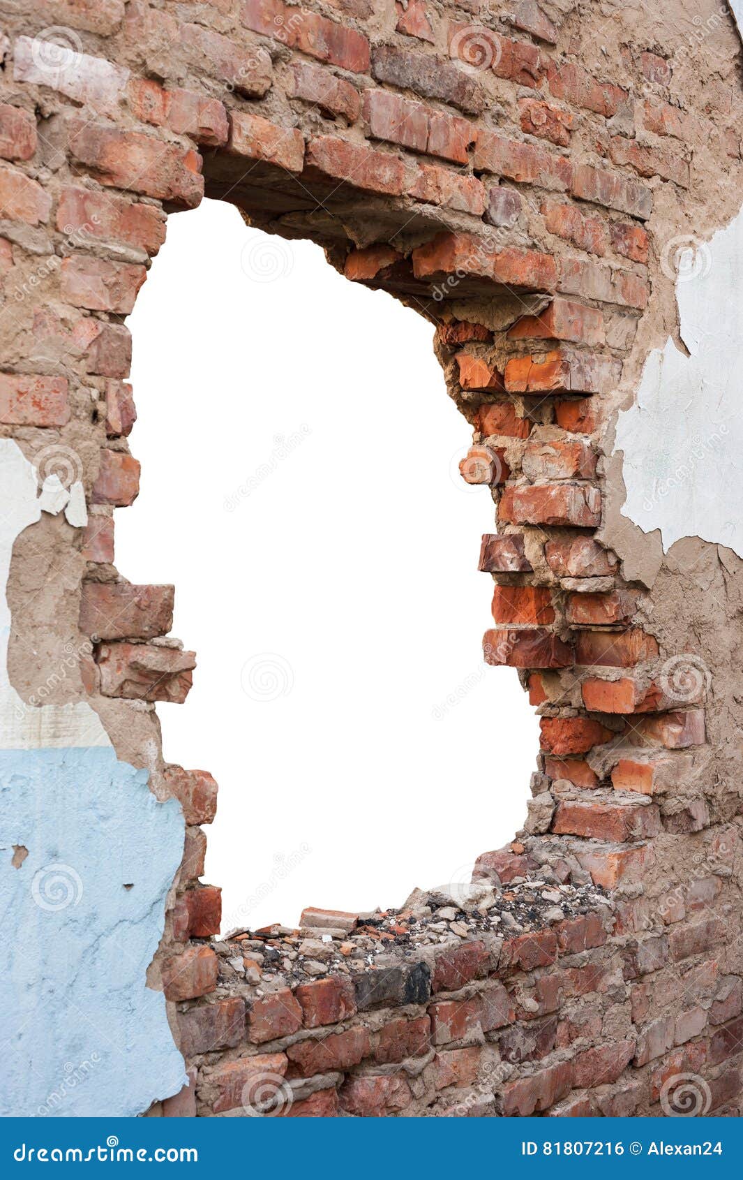 Hole brick wall stock photo. Image of hole, construction 81807216
