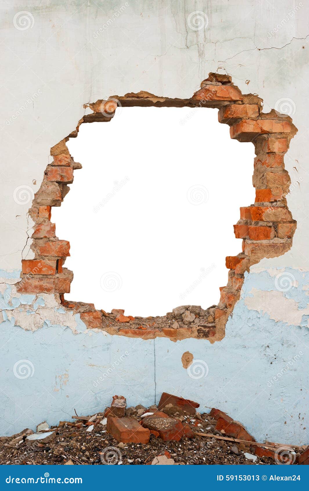 hole brick wall
