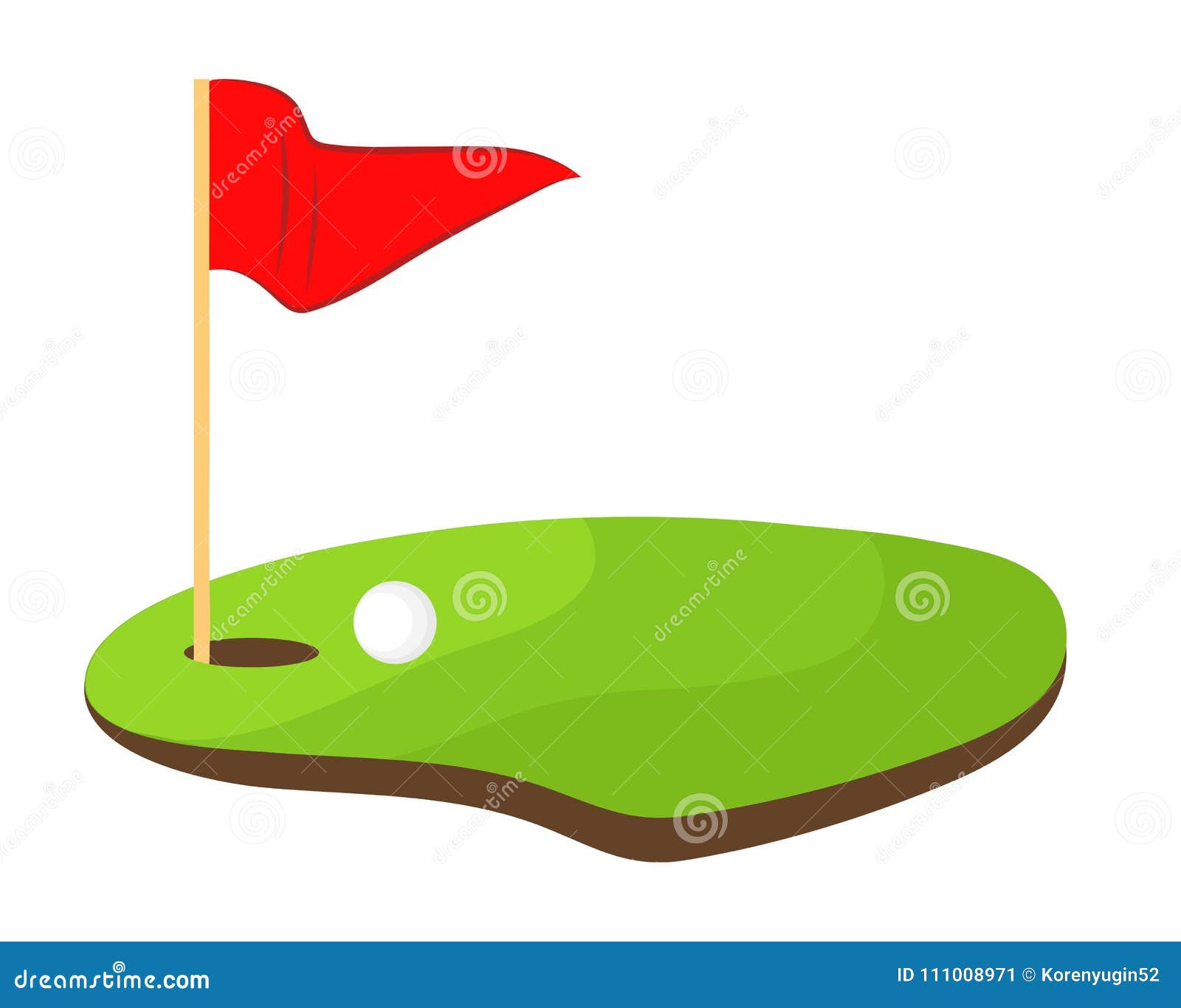 Golf Hole In One On Red And White Arrow Nameplates Cartoon Vector ...