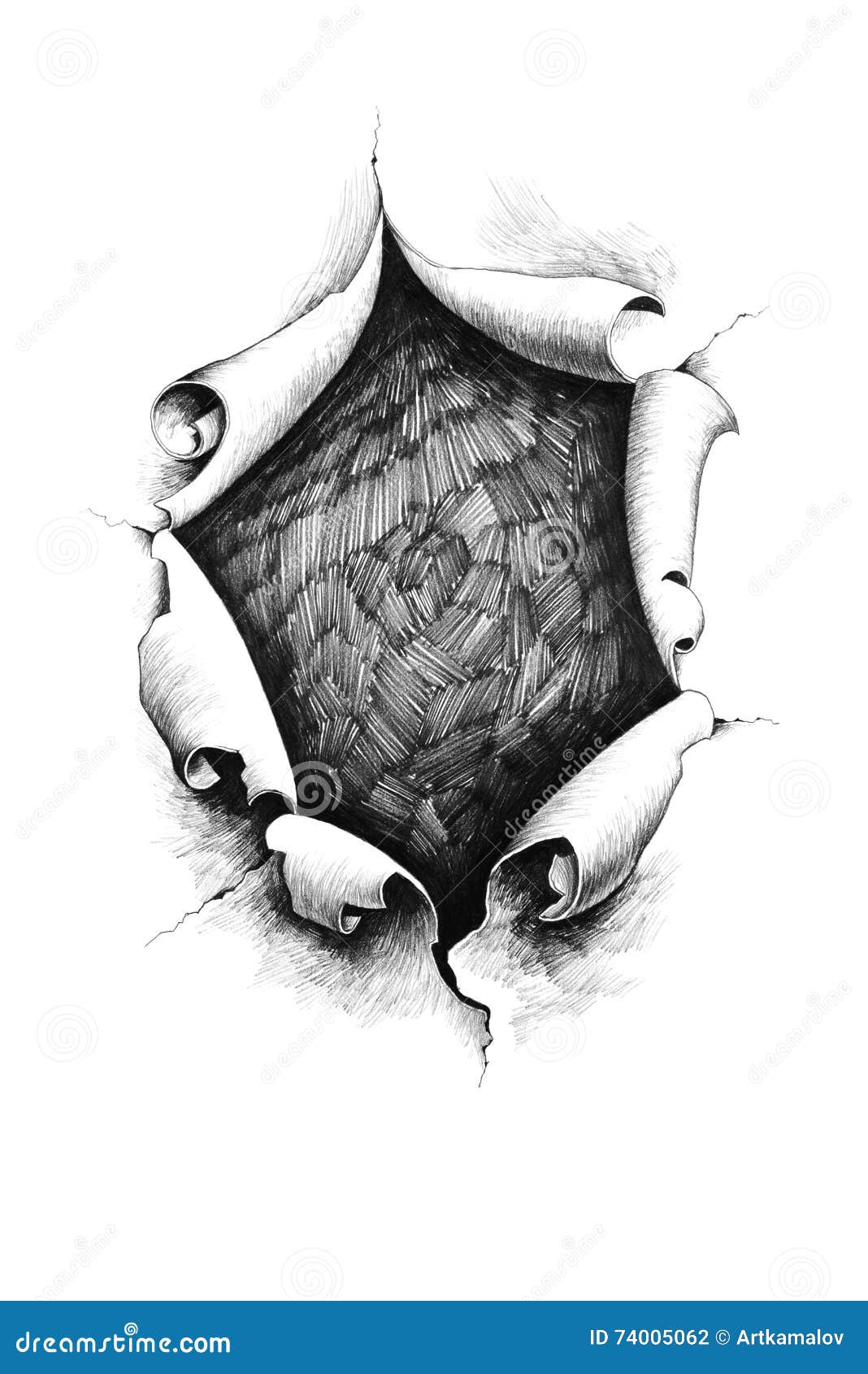 A hole in the paper stock illustration. Illustration of conceptual -  74005062, image size:1068x1690