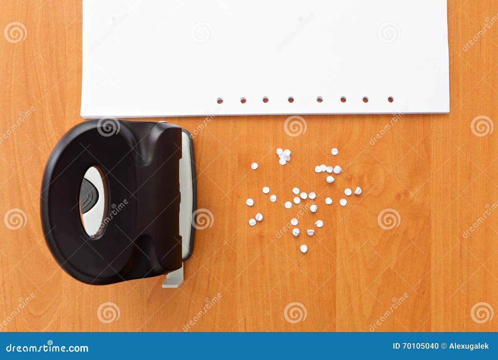 Hole Puncher with Paper and Confetti Stock Photo Image of object