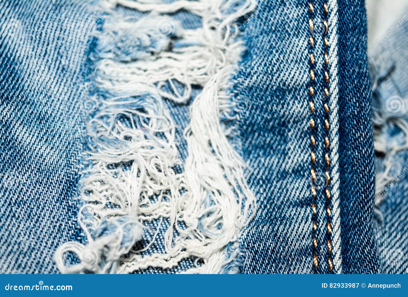 Holey Jeans. Blue Denim Texture. Threads, Seam Stock Image - Image of ...