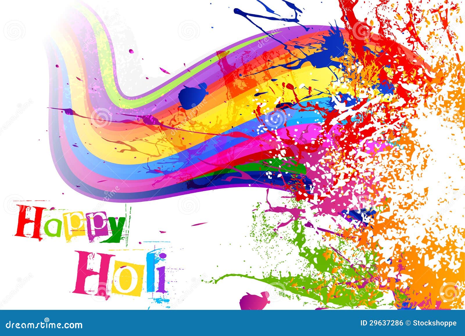 Holi Festival Background Design Stock Vector Illustration of happy