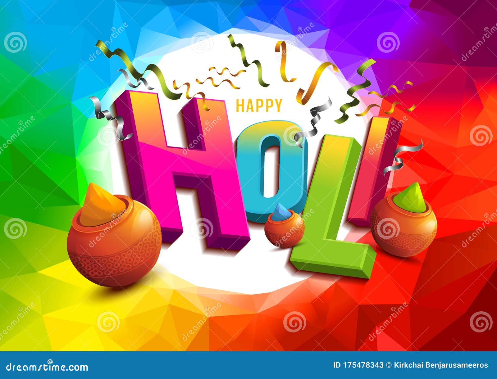 Happy Holi Vector 30 stock vector. Illustration of colorful - 175478343