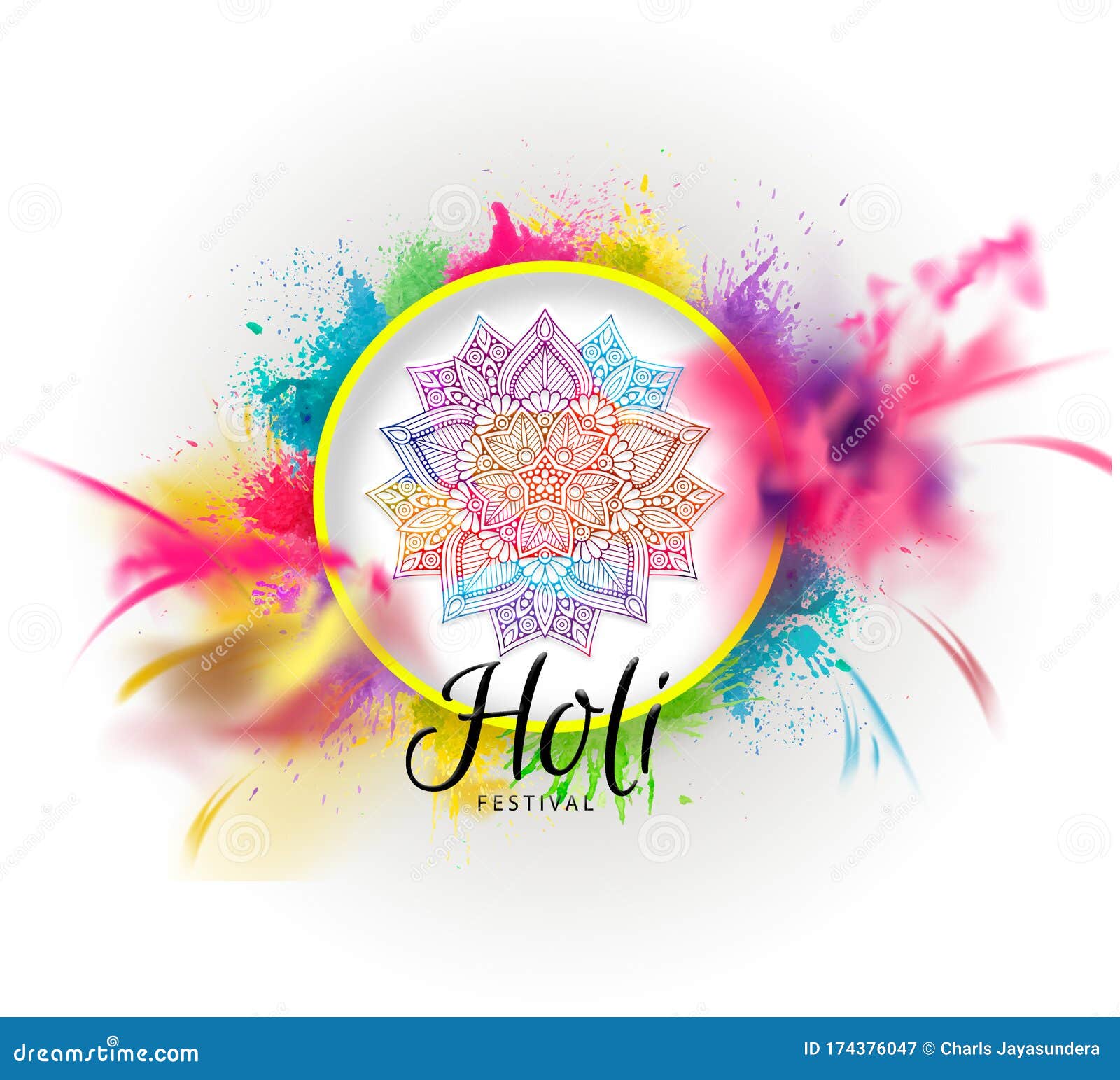 Holi festival wallpaper stock illustration. Illustration of holi - 174376047
