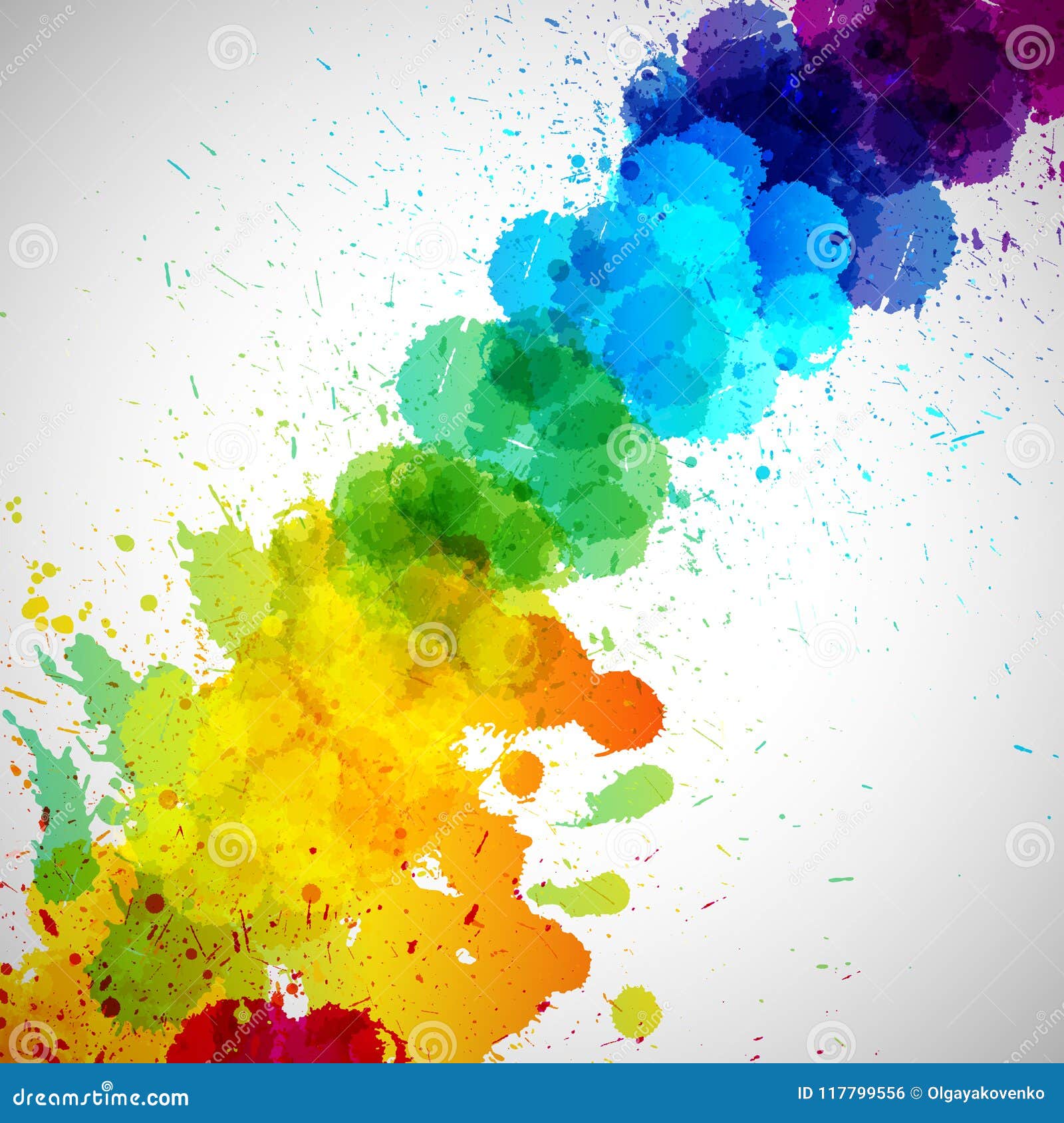 Holi Vector Background, Abstract Colorful Splash Paint Blots. Stock Vector  - Illustration of header, holiday: 117799556