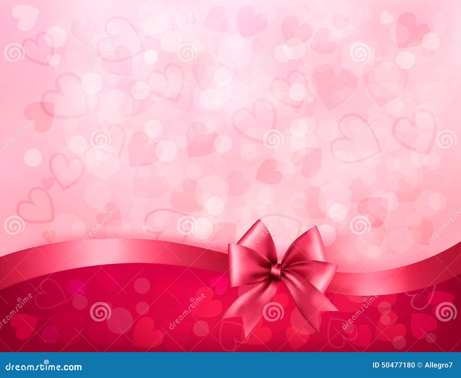 Adorable pink double ribbon bow design element Vector Image