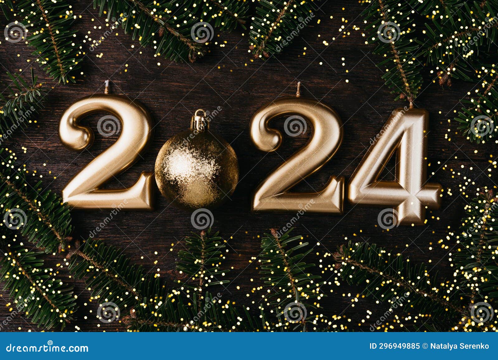 Happy New Years 2024. Many Christmas tree branches. Stock Photo by  StiahailoAnastasiia