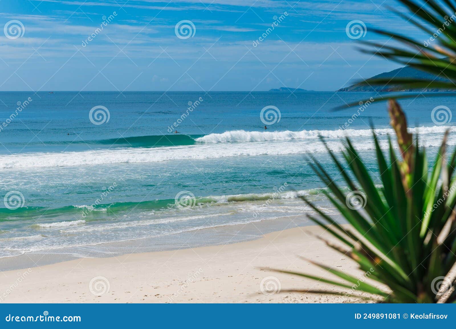 holiday beach and ocean with perfect waves in brazil. morro das pedras beach in florianopolis