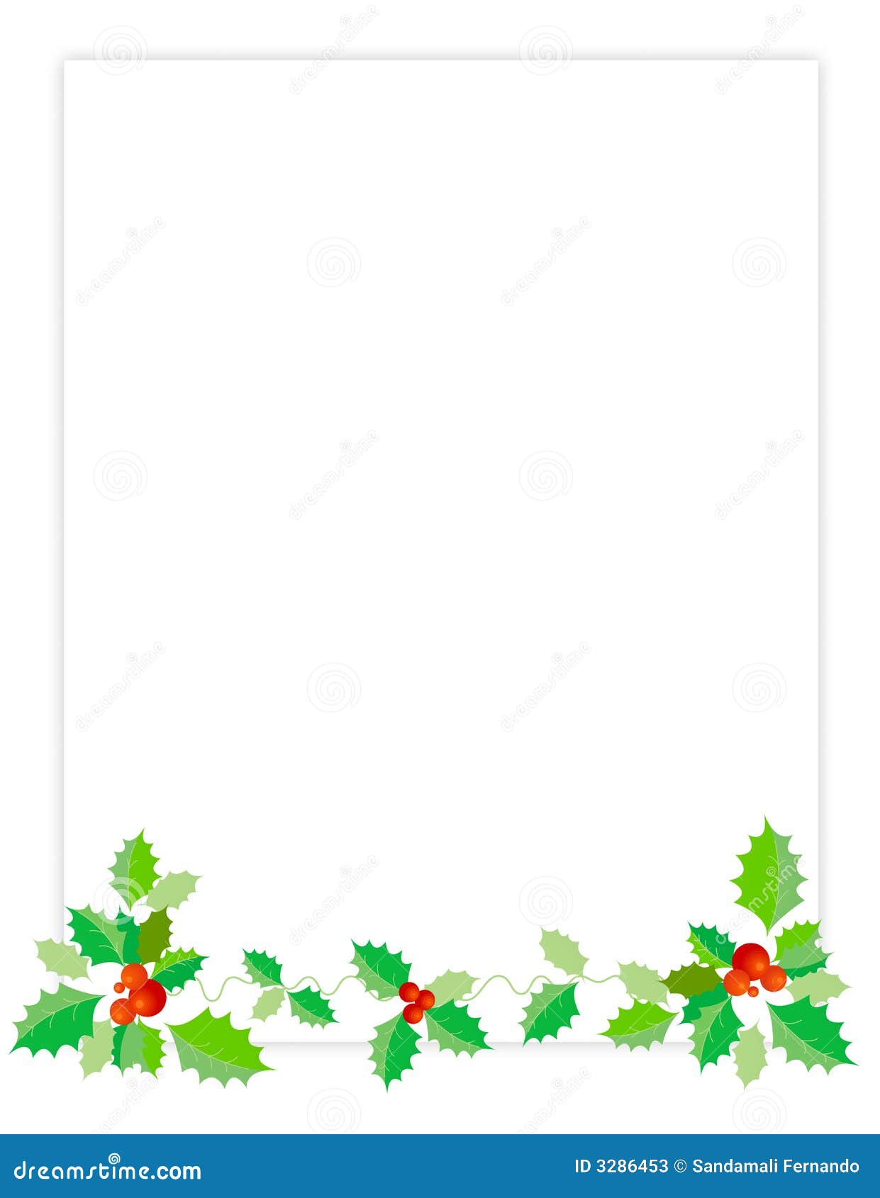 Holiday Border / Holly Stock Photos - Image: 3286453