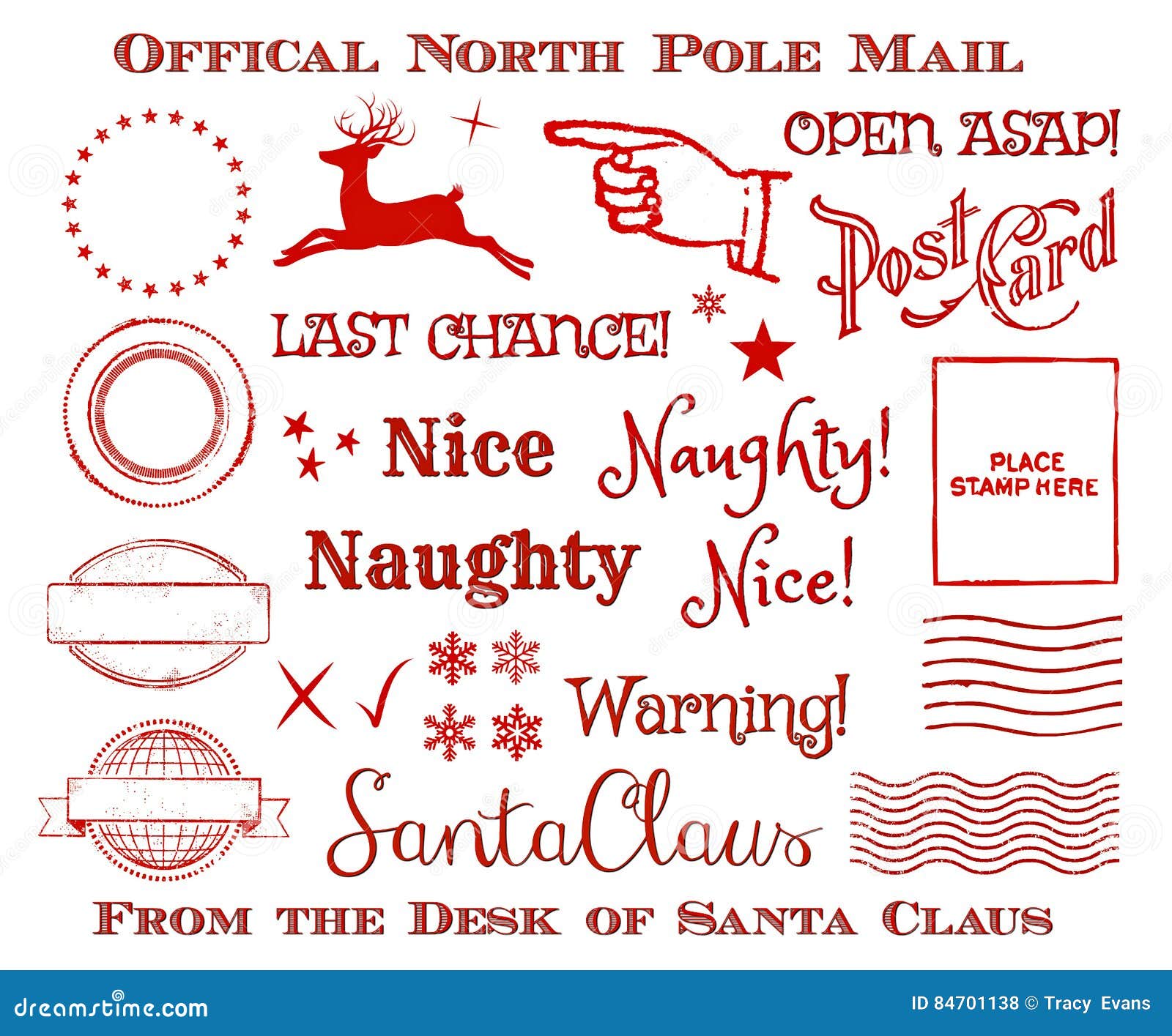 holiday christmas official north pole santa mail clip art set