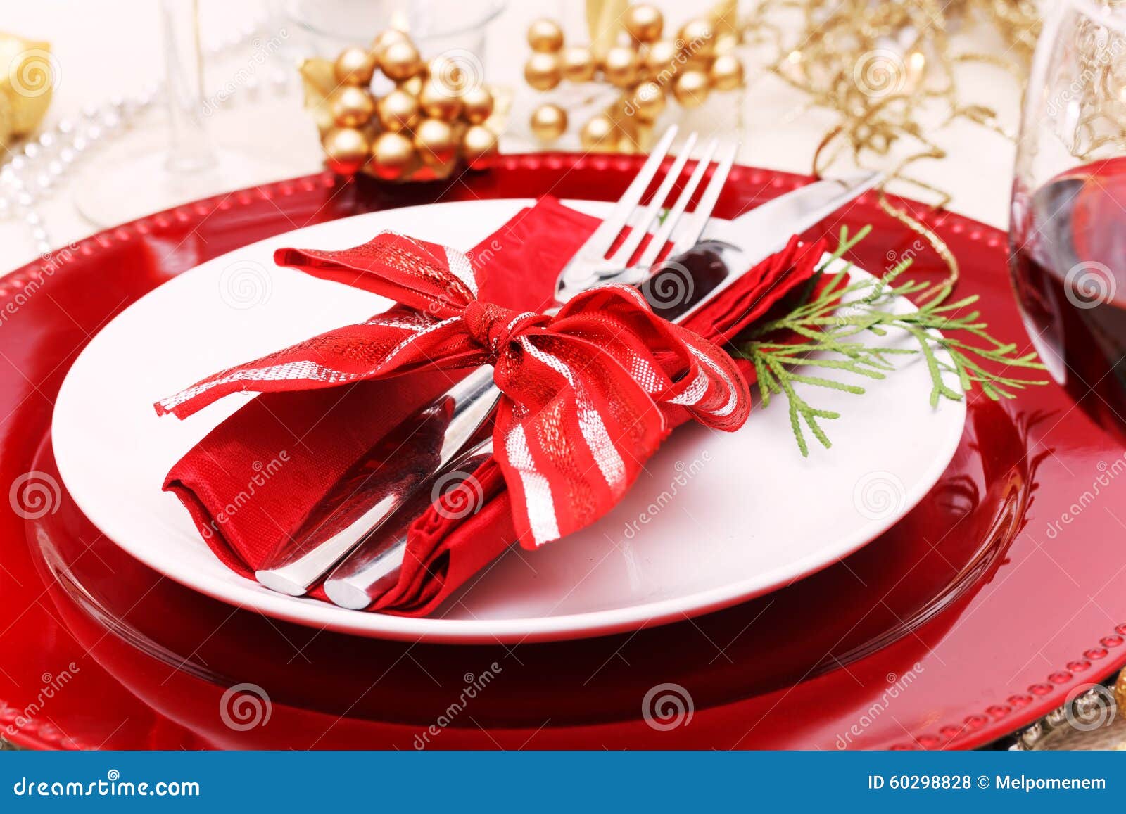 Holiday Dinner Plate Setting Stock Photo Image of plate, romantic
