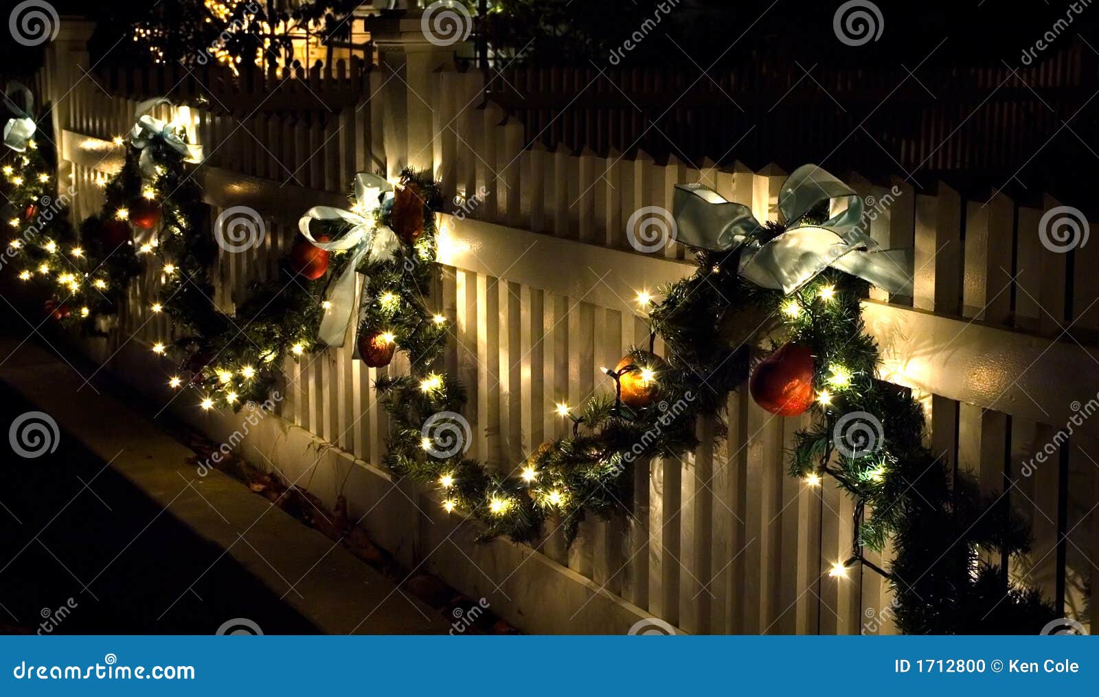 Holiday Fence Decorations Stock Photo - Image: 1712800