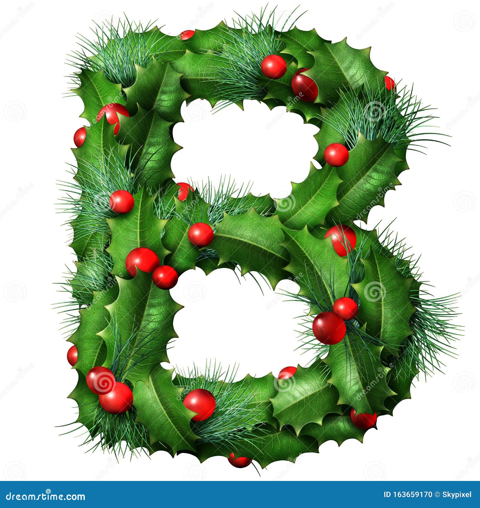 Premium Vector  The letter b the font is made in the form of a christmas  tree