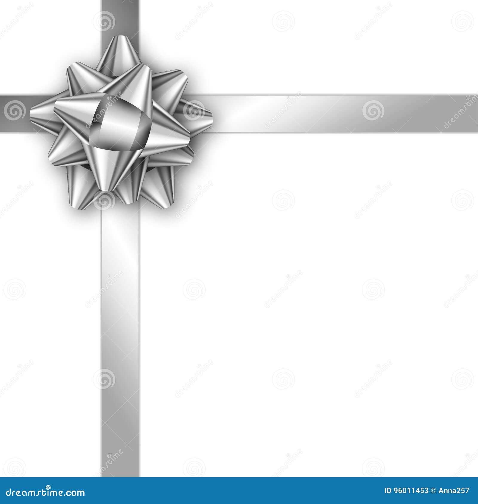 Silver Ribbon With A Bow On A White Background. Royalty Free SVG, Cliparts,  Vectors, and Stock Illustration. Image 68898280.