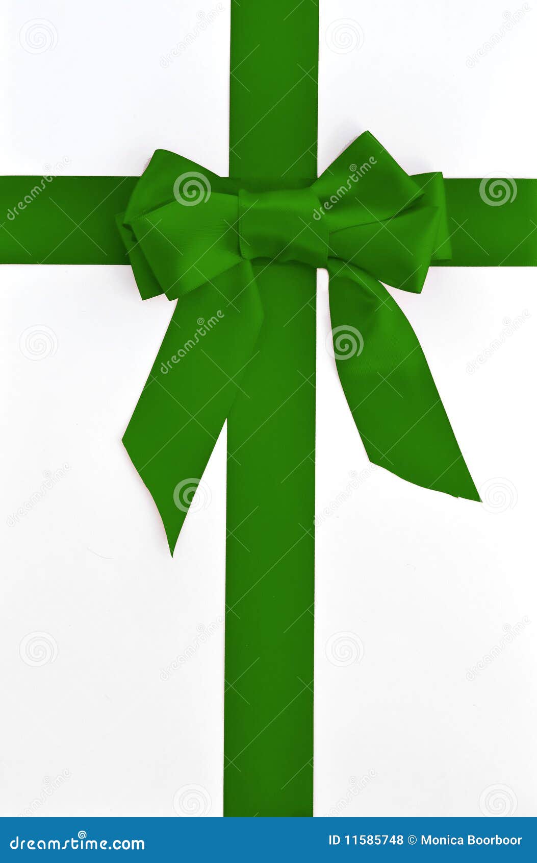 Holiday Green Bow and Ribbon Gift Box Stock Photo Image of ribbon