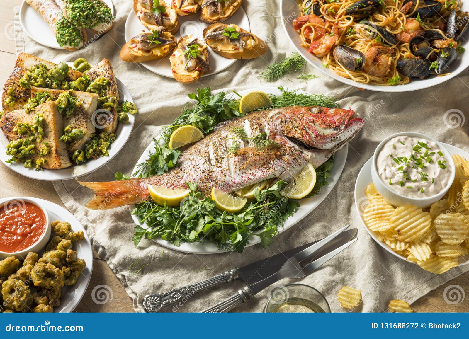 holiday italian feast of 7 fishes