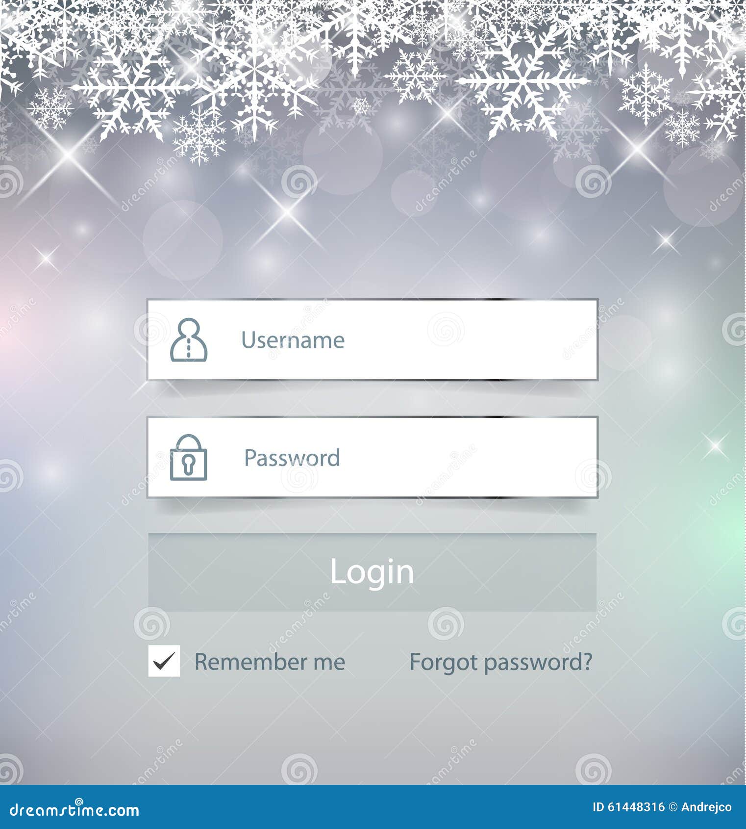 Holiday Login Form stock vector. Illustration of mock 61448316