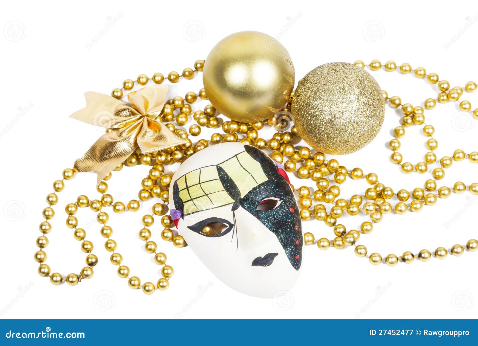 Holiday Mask with Christmas Decorations Stock Image Image of