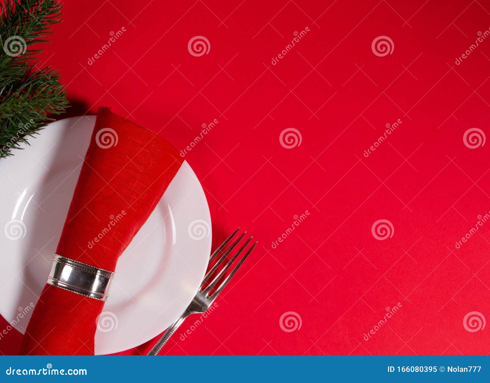 Holiday Menu Concept on a Red Background Stock Image Image of