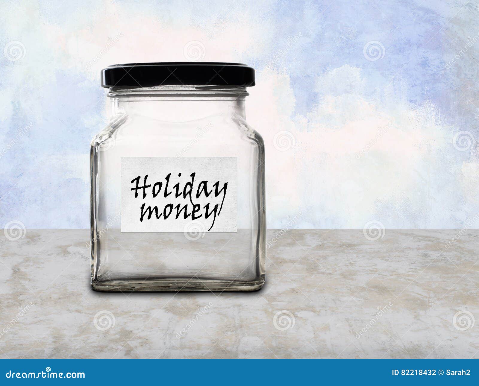 Holiday Money  Savings Pot  Jar Empty  Stock Photo Image 