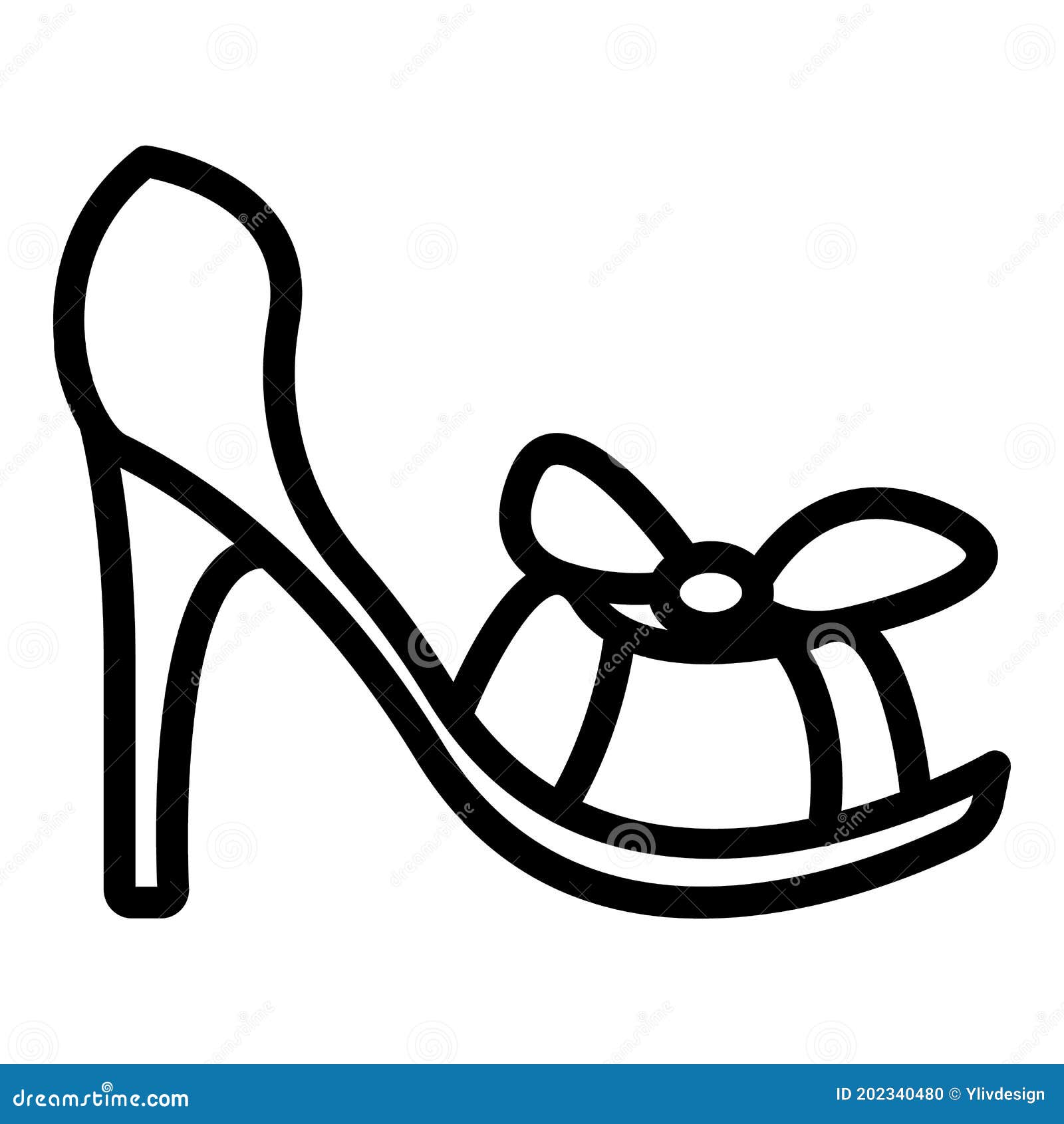 Holiday Sandals Icon, Outline Style Stock Vector Illustration of flip