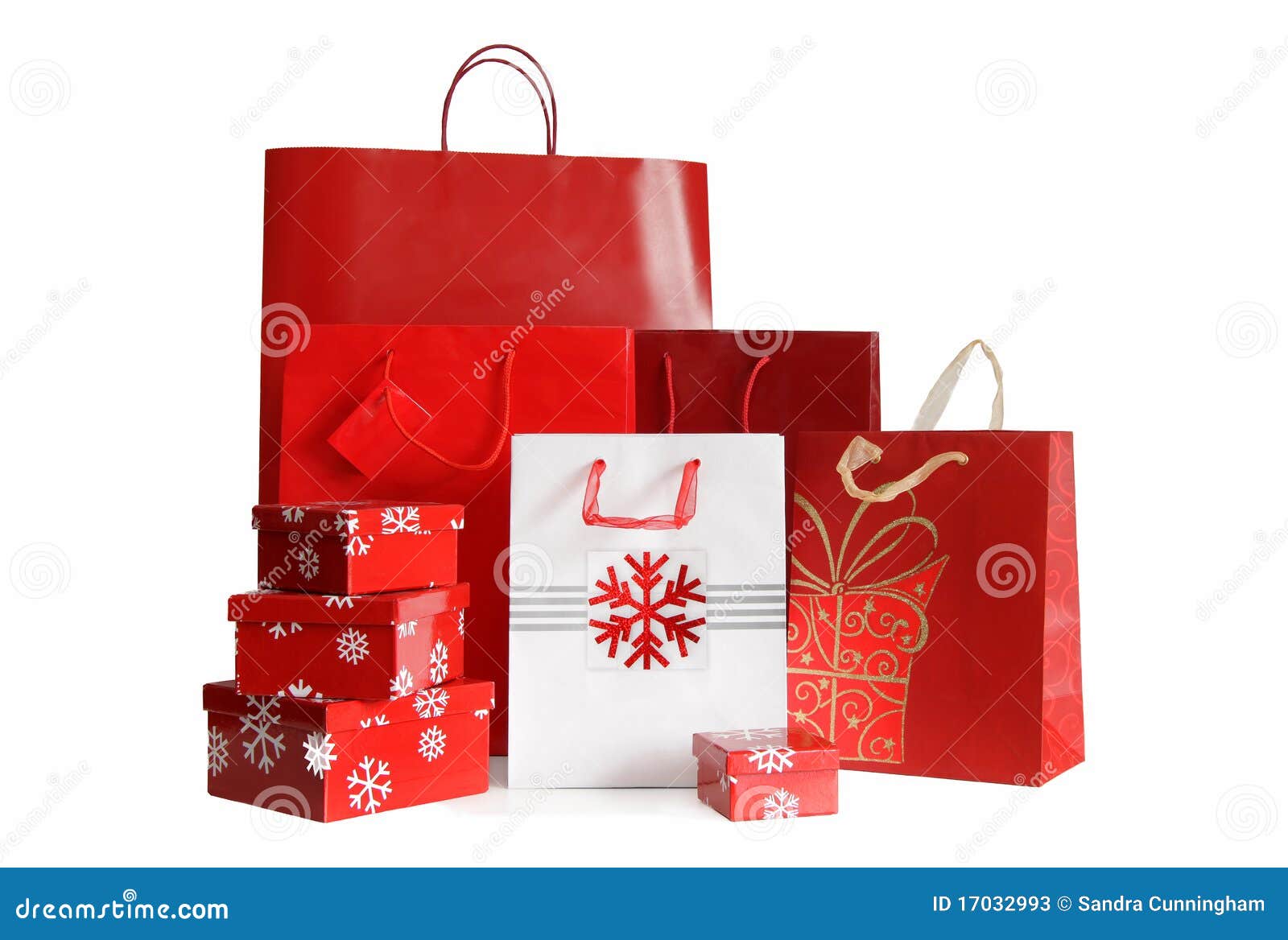 Holiday Shopping Bags and Gift Boxes on White Stock Image Image of paper, ribbon 17032993