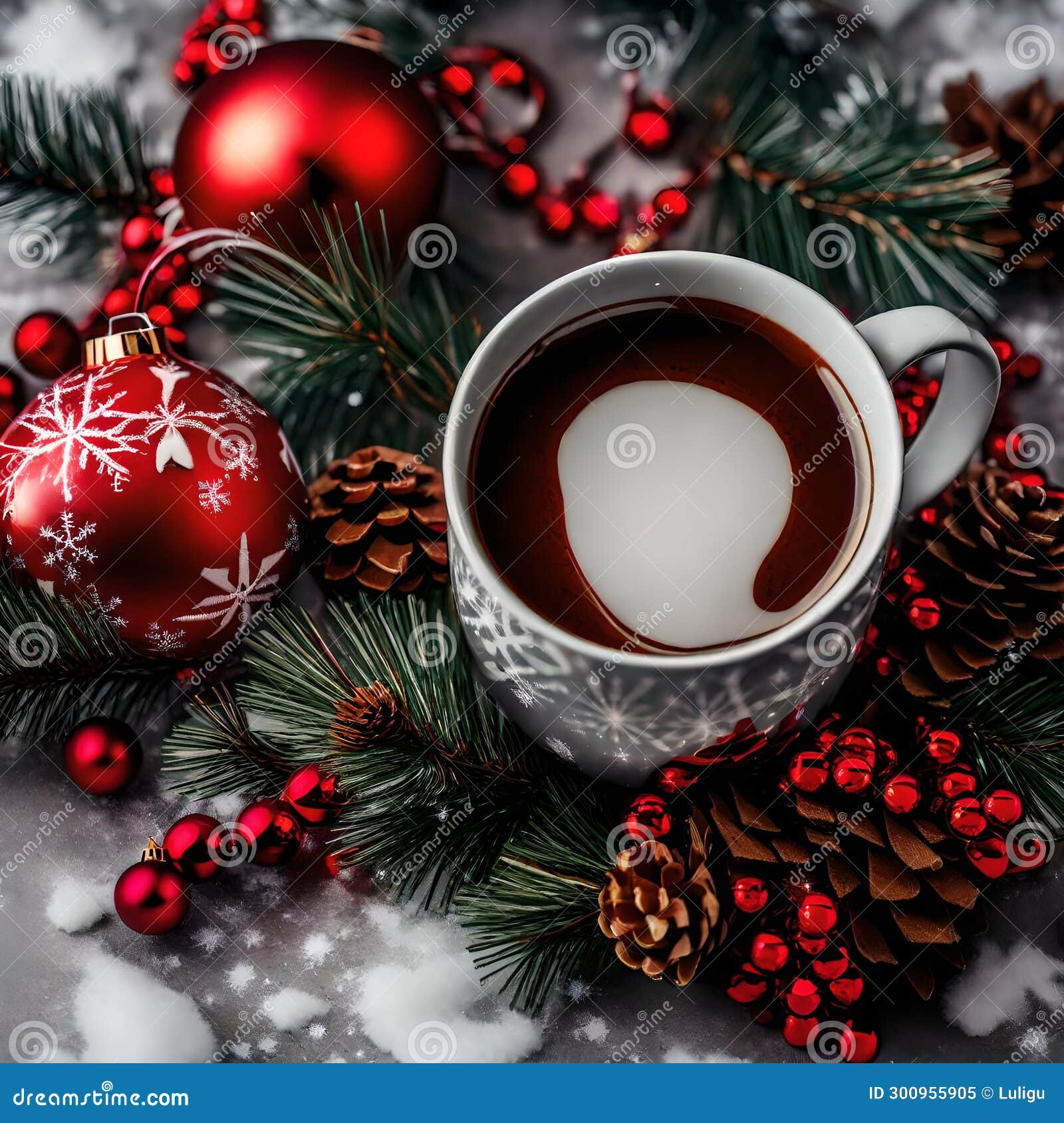 festive mug: coffee cup adorned with delightful christmas motifs