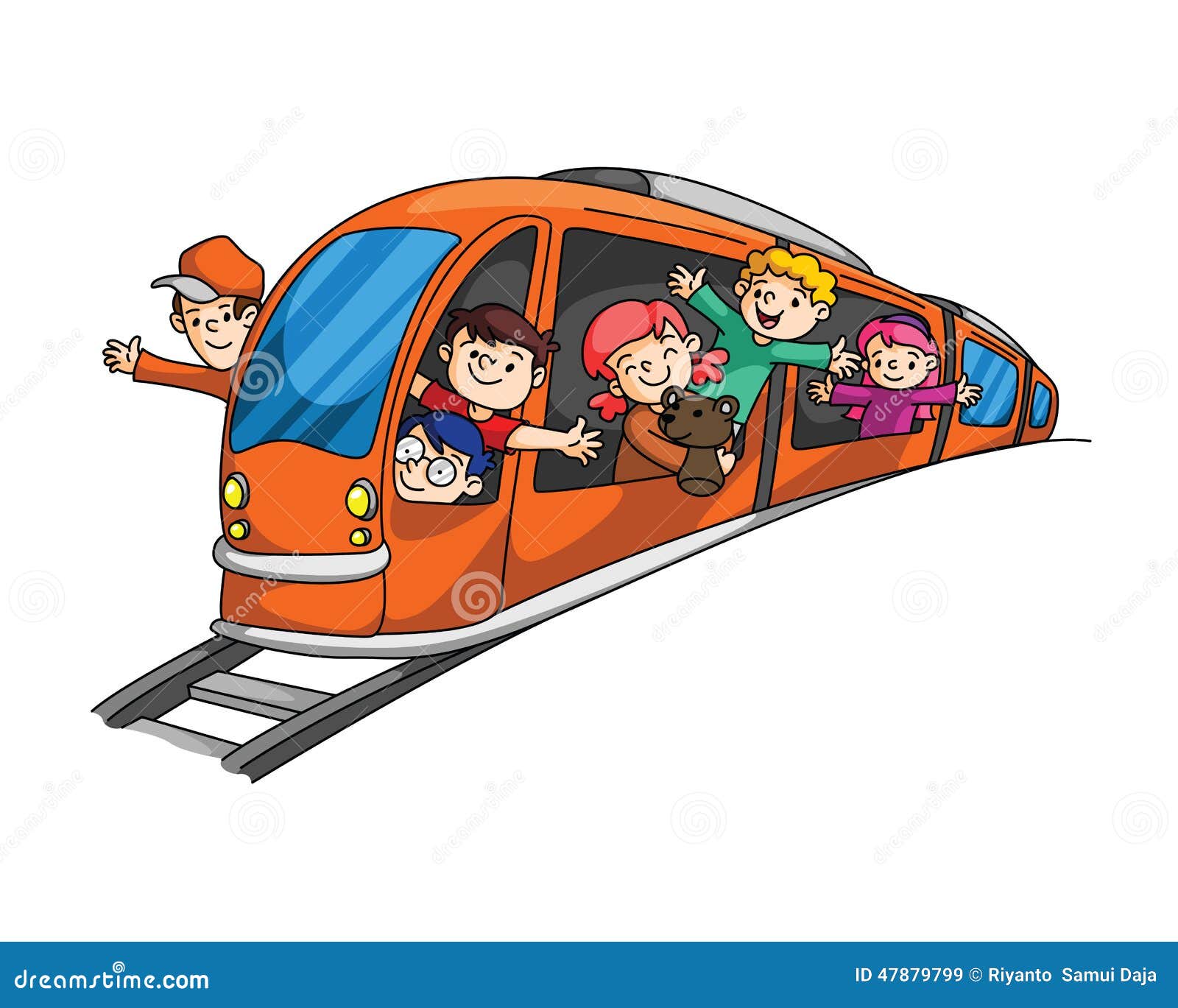 travel by train cartoon