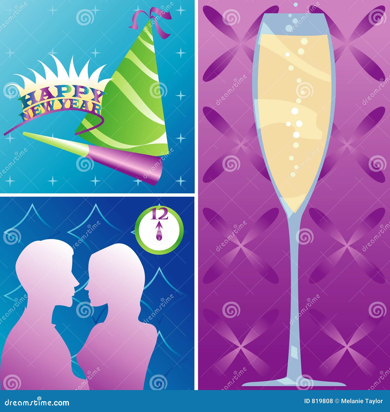 Holidays - New Year stock vector. Illustration of blue - 819808