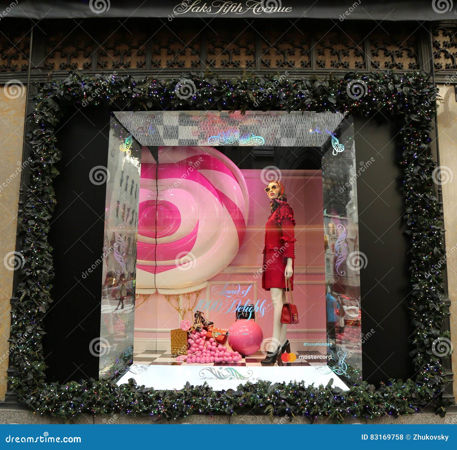 Louis Vuitton Holidays window display at Sacks Fifth Avenue luxury