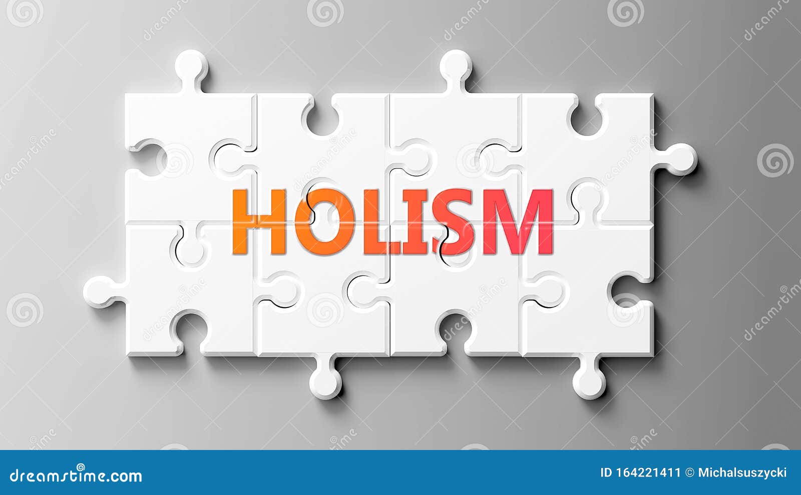 holism complex like a puzzle - pictured as word holism on a puzzle pieces to show that holism can be difficult and needs