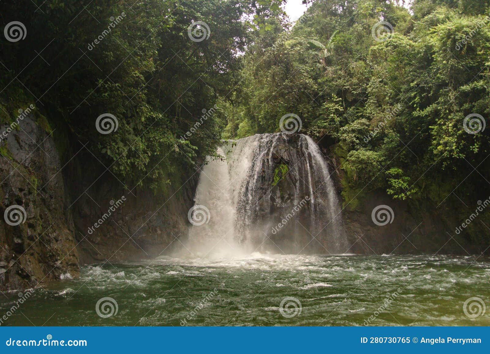 waterfall on the hollin river in ecuador