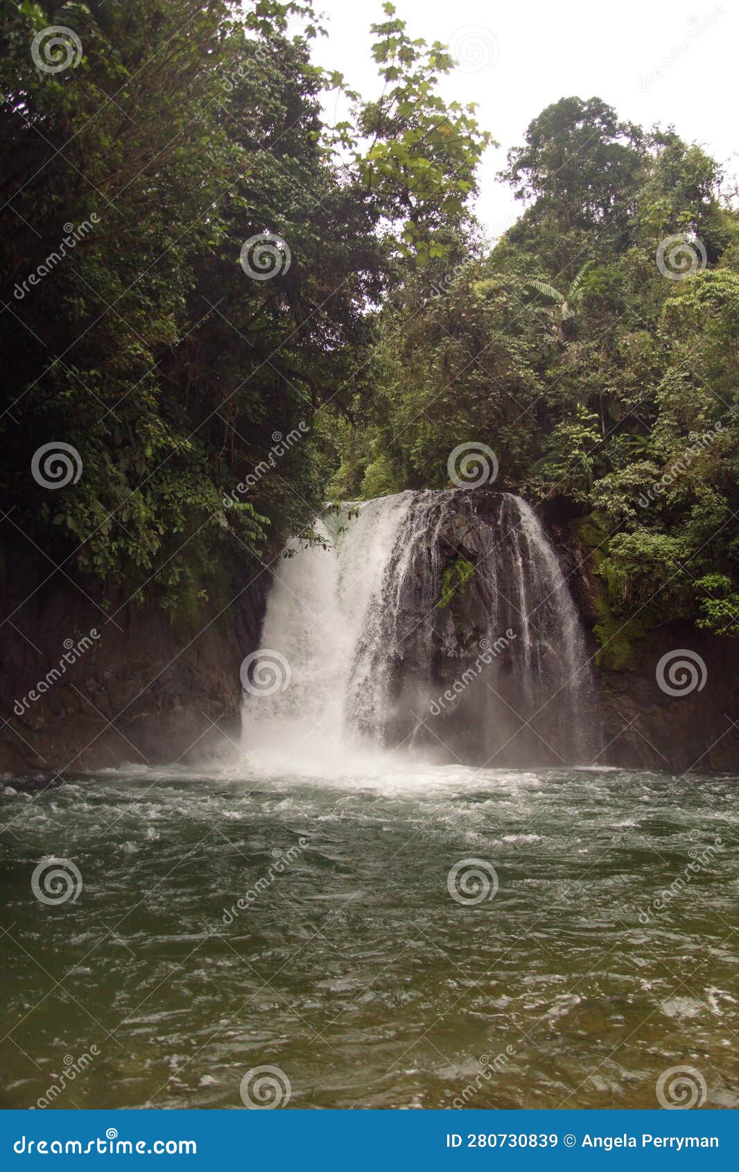 waterfall on the hollin river in ecuador