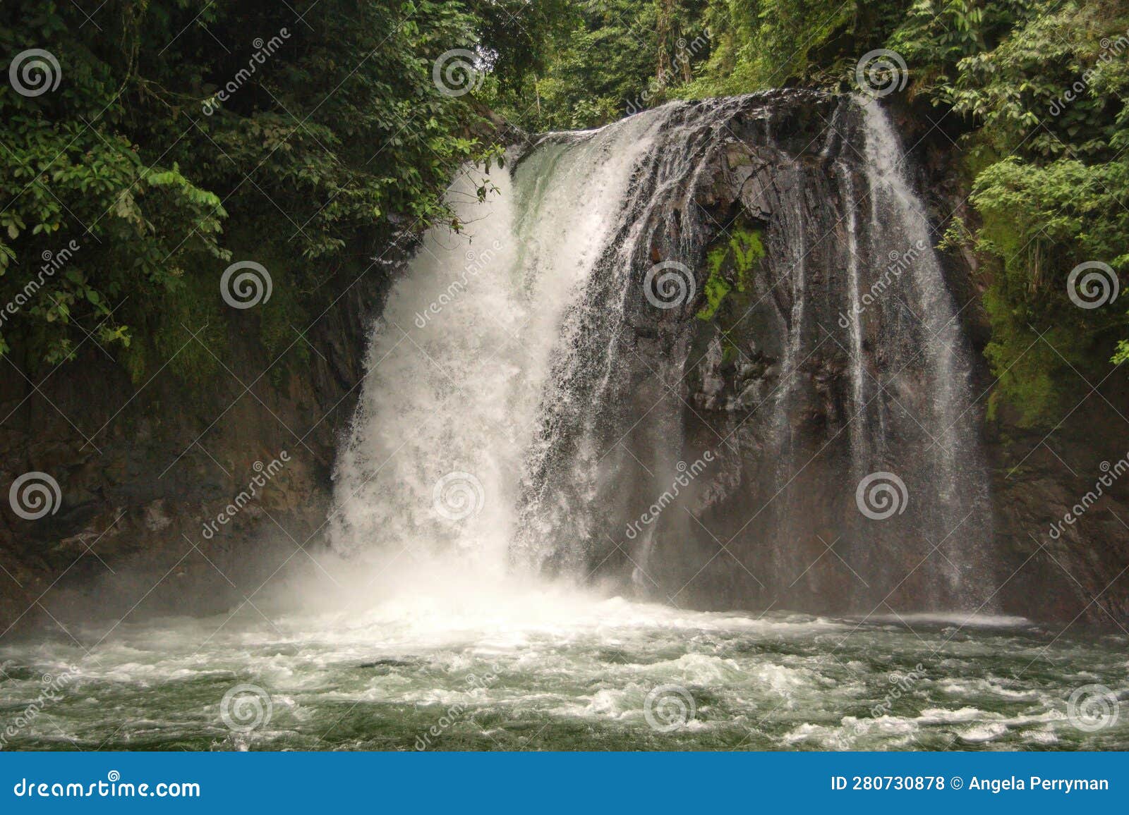 waterfall on the hollin river in ecuador