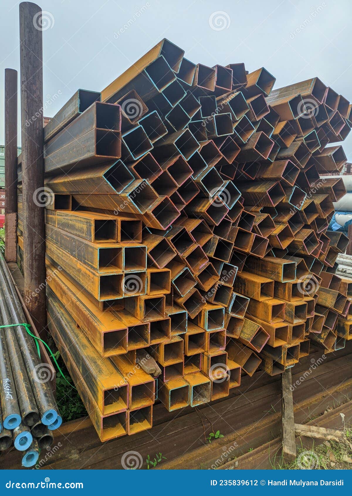 Hollow bar, steel, stock photo. Image of building, steel 235839612