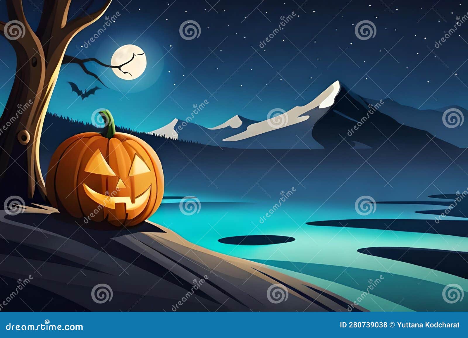 Podium Holloween Black Background RoyaltyFree Stock