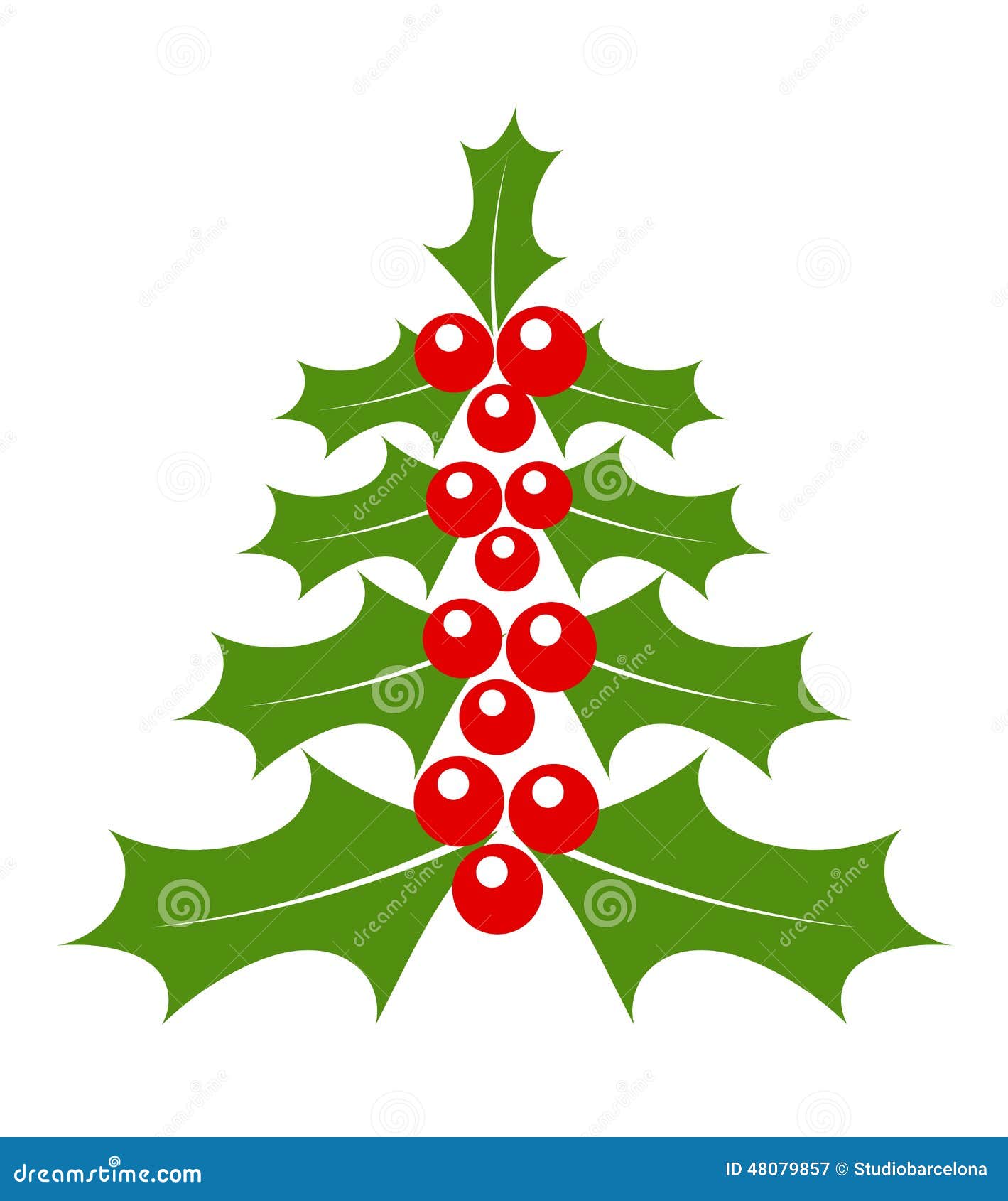 Holly berry tree stock vector. Illustration of plant 48079857