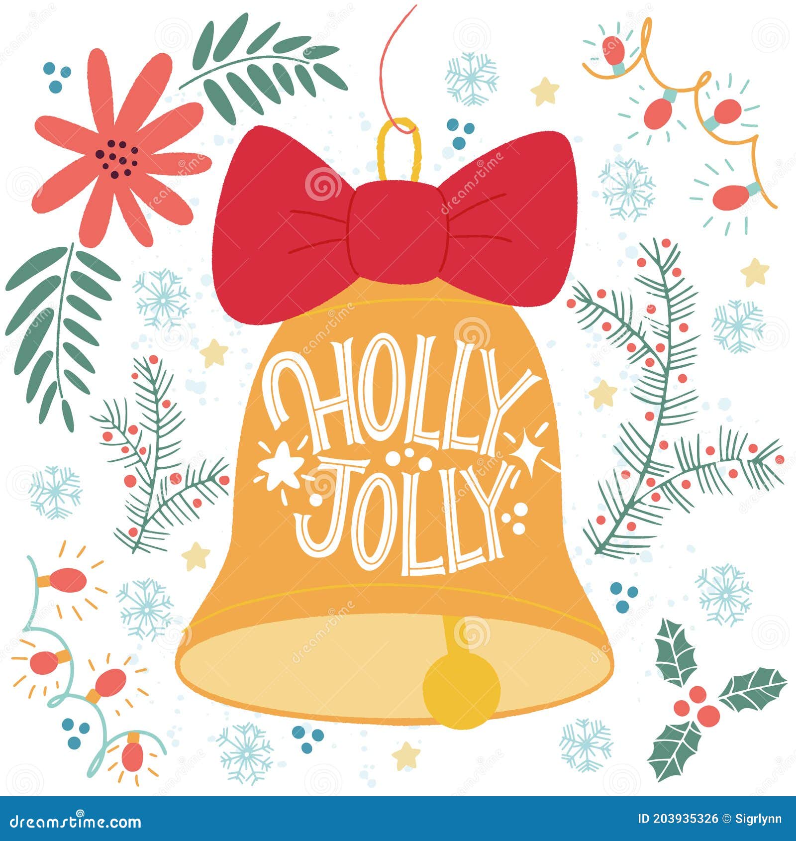 kapitalisme Doe een poging Afhankelijk Holly Jolly. Nieuwe Jaren Bel. Grote Letters Voor Groet - Kaarten Stickers  Afdrukken Van Spandoeken. Vrolijke Kerstmis 2021. Vector Illustratie -  Illustration of koude, claus: 203935326