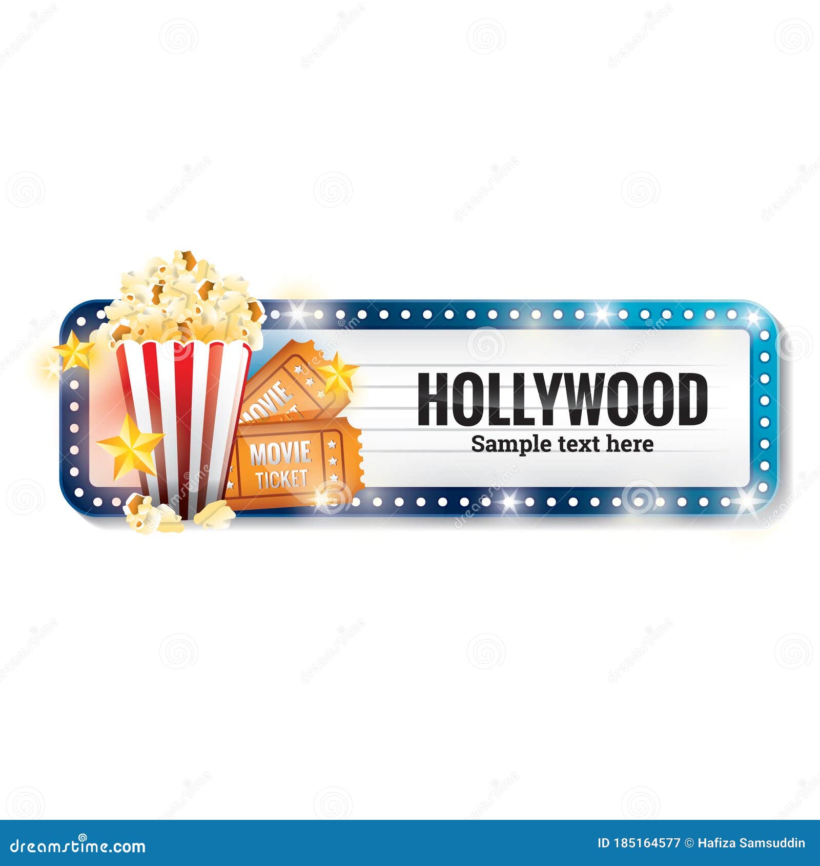 Hollywood Banner. Vector Illustration Decorative Design Stock Vector