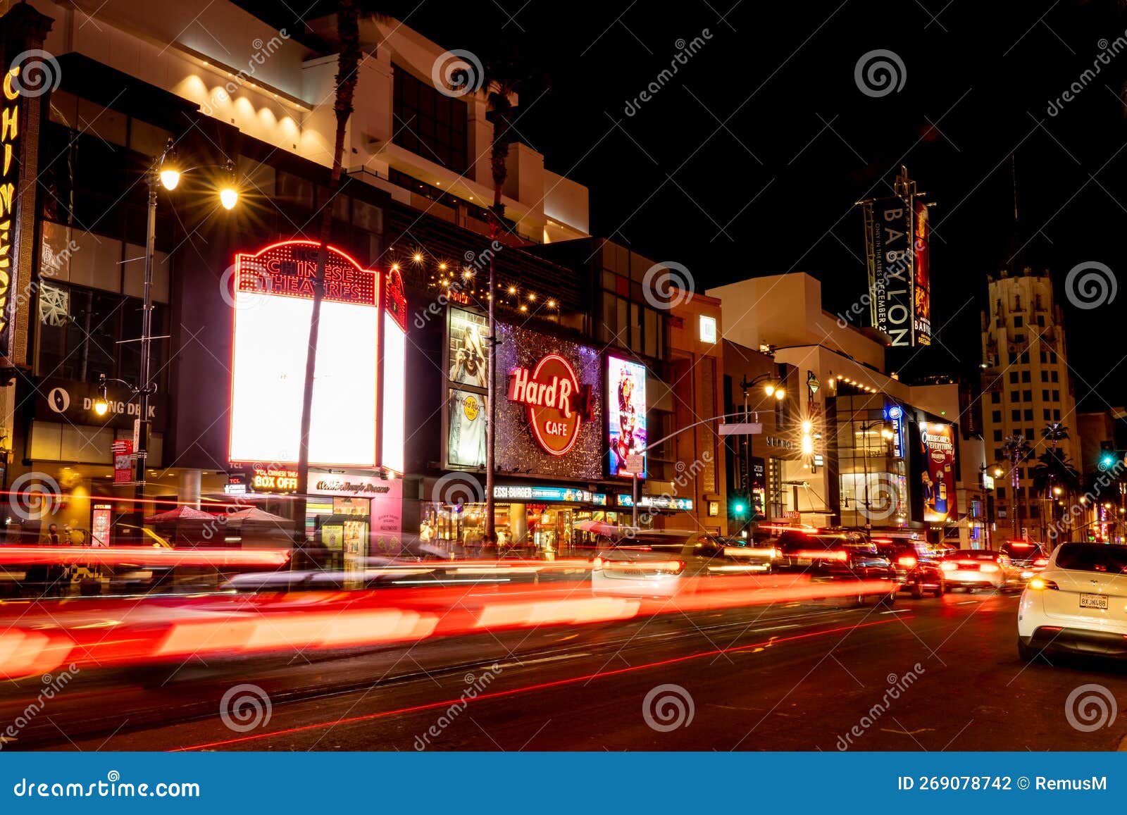 Hollywood Boulevard Nightlife, in the Best Light. Editorial Photography ...