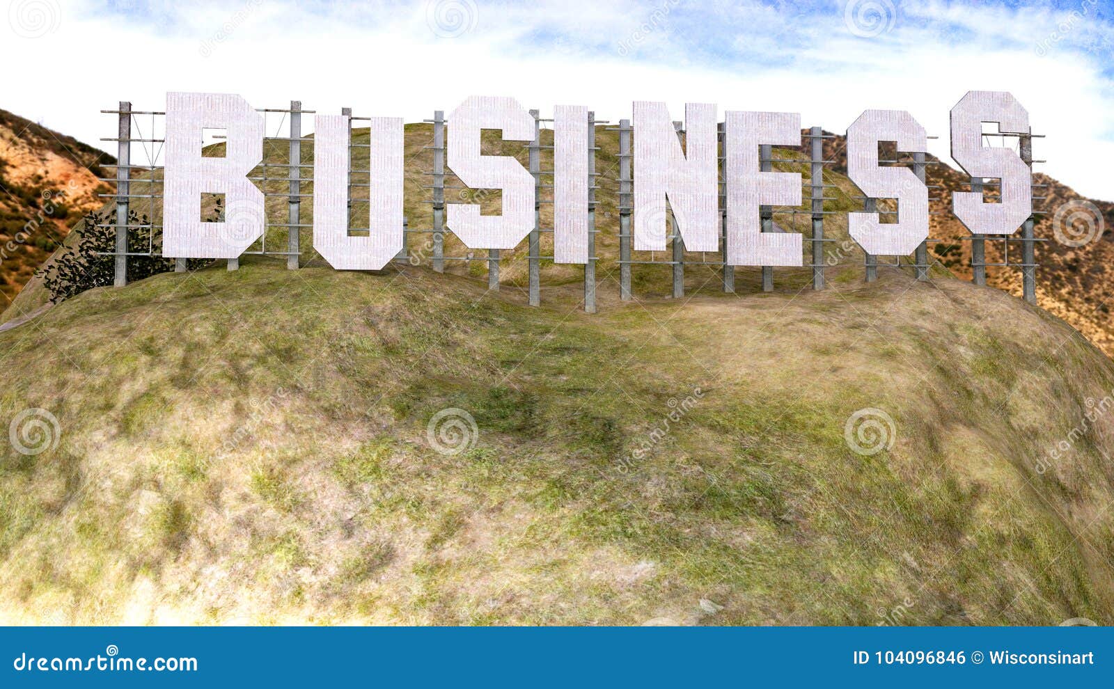 hollywood california sign spells business