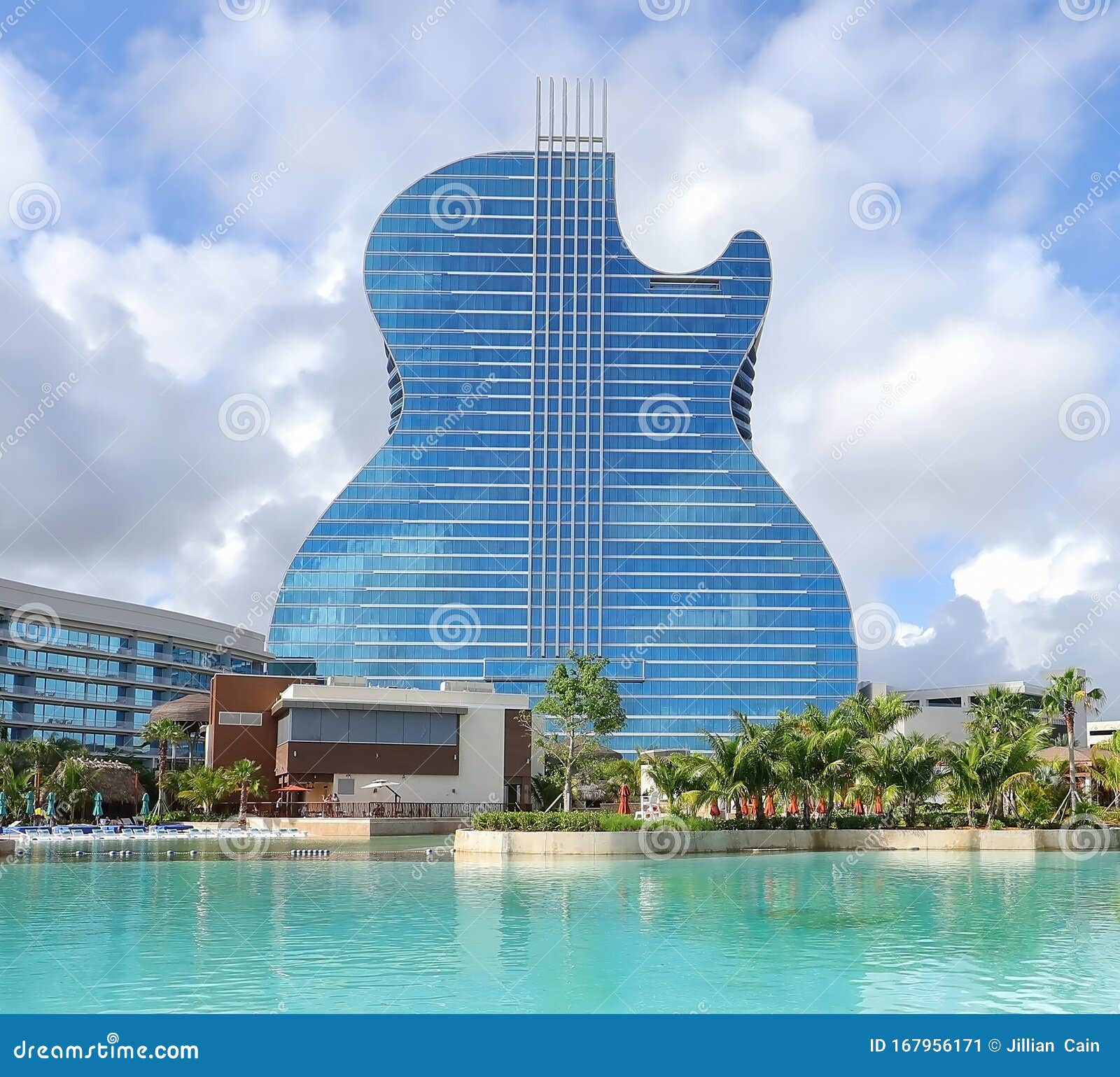 Guitar shaped hotel editorial photo. Image of broward - 167956171