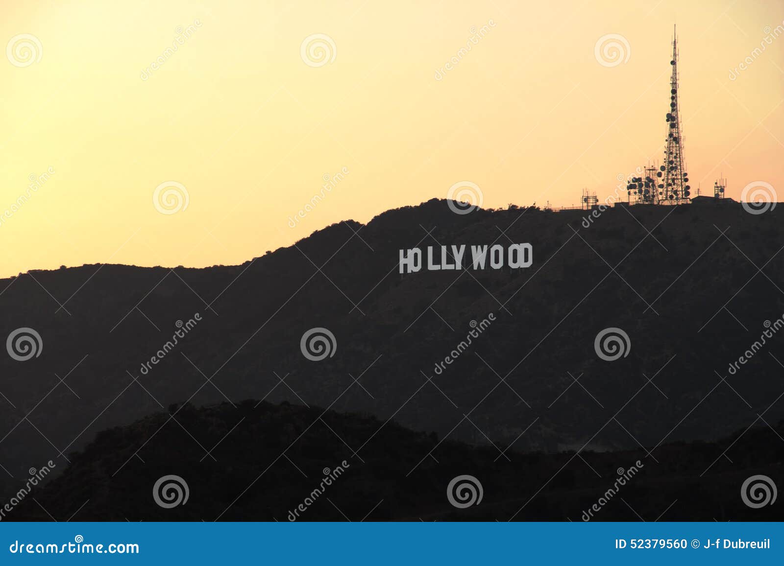 Hollywood Hills Au Coucher Du Soleil Image éditorial Image