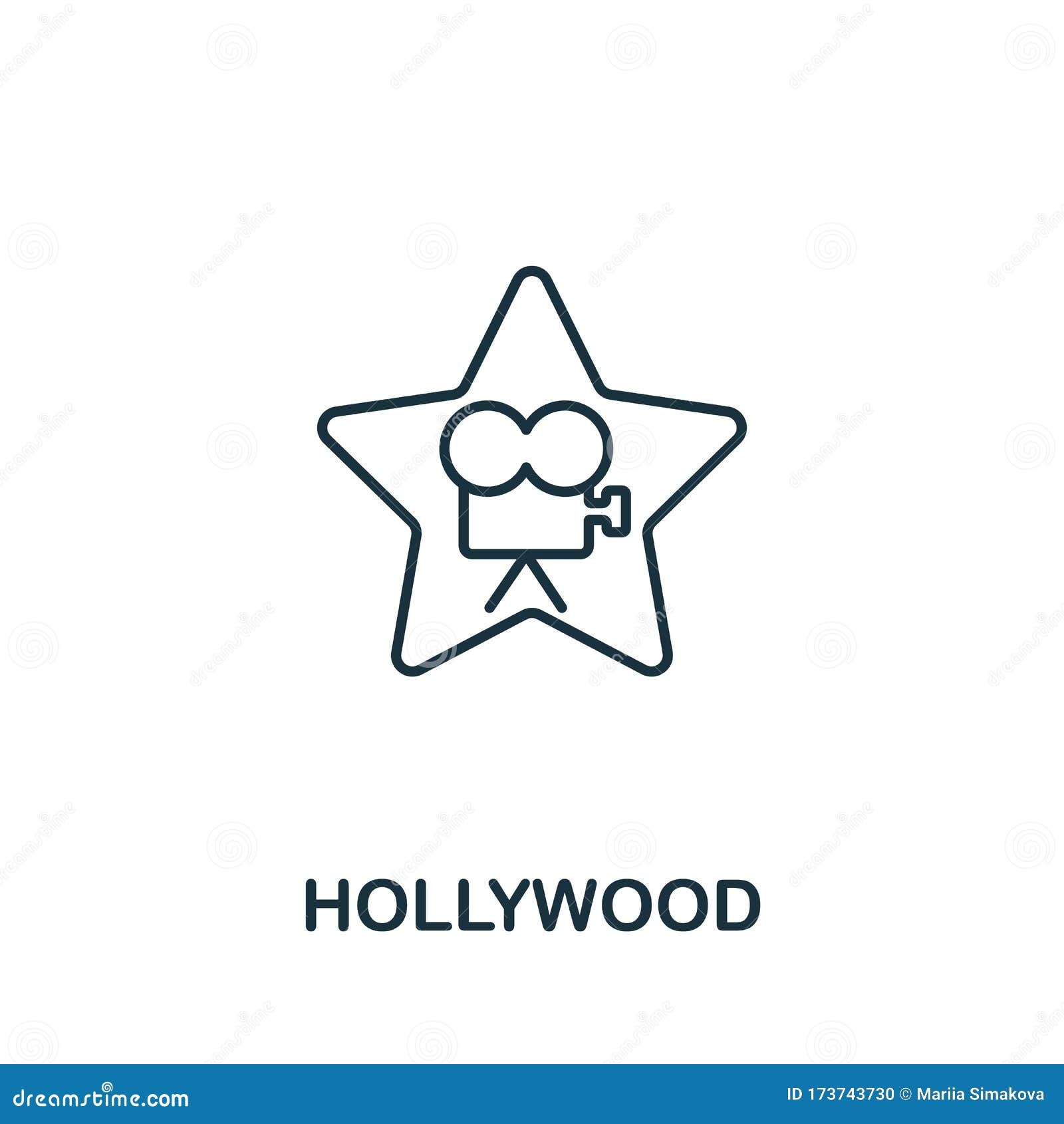 Hollywood Line Icons Collection. Glamour, Celebrities, Movies, Fame ...
