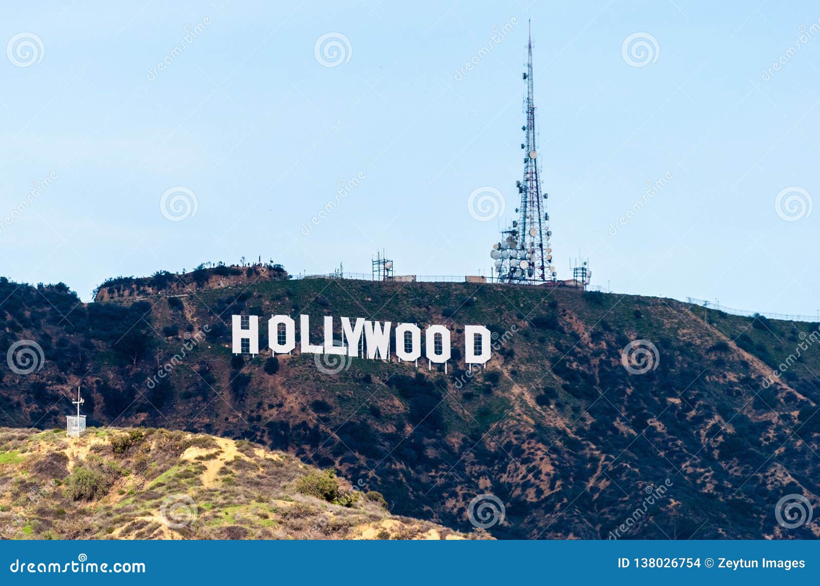 The Hollywood Sign on Mount Lee in the Hollywood Hills Area of Santa Monica  Mountains in California Editorial Stock Image - Image of classic,  architectural: 138026754